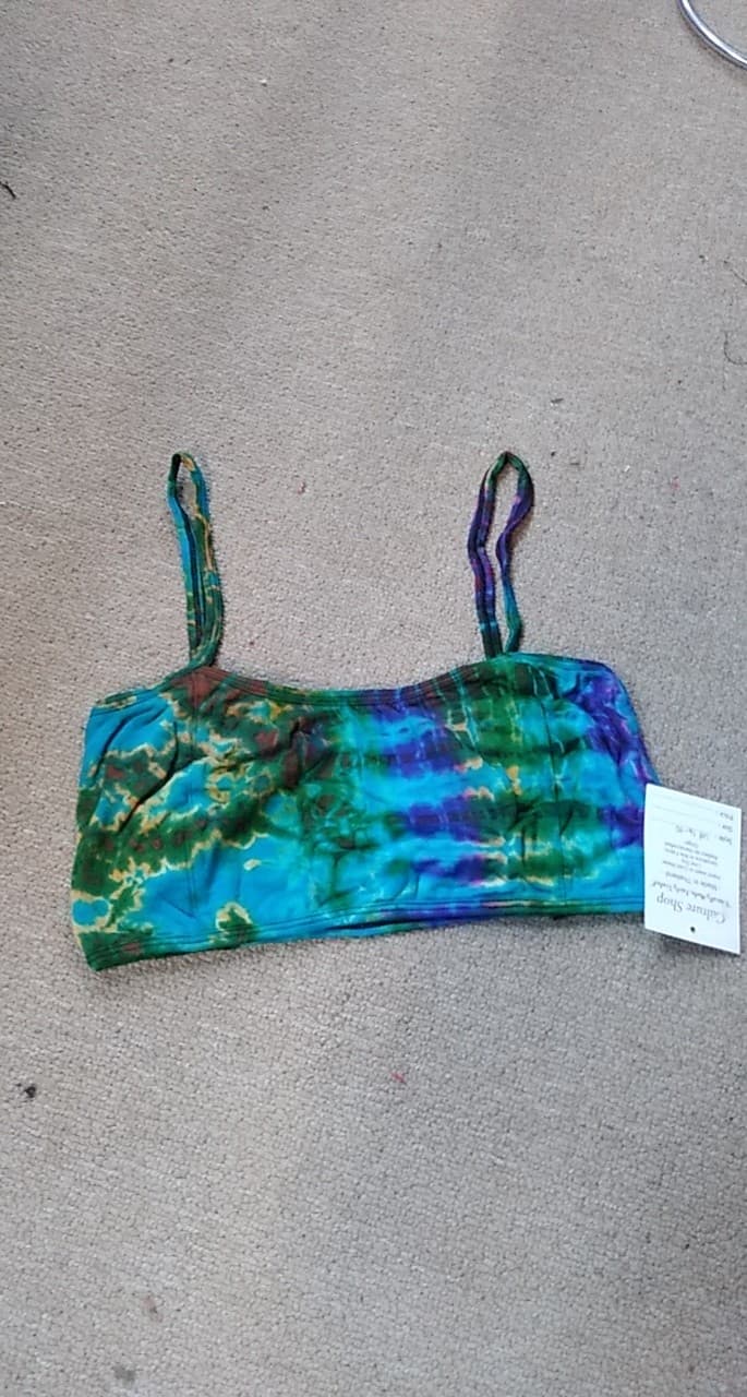 Womens Tie Dye Yoga Bralette Cage Back Top - HalfMoonMusic