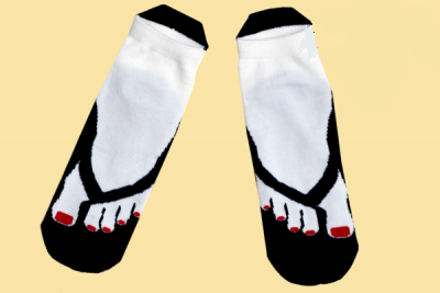 Faux Flip Flop Toes Ankle Socks - HalfMoonMusic