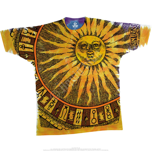 Mens Sun and Moon Tie Dye Front-Back T Shirt - HalfMoonMusic
