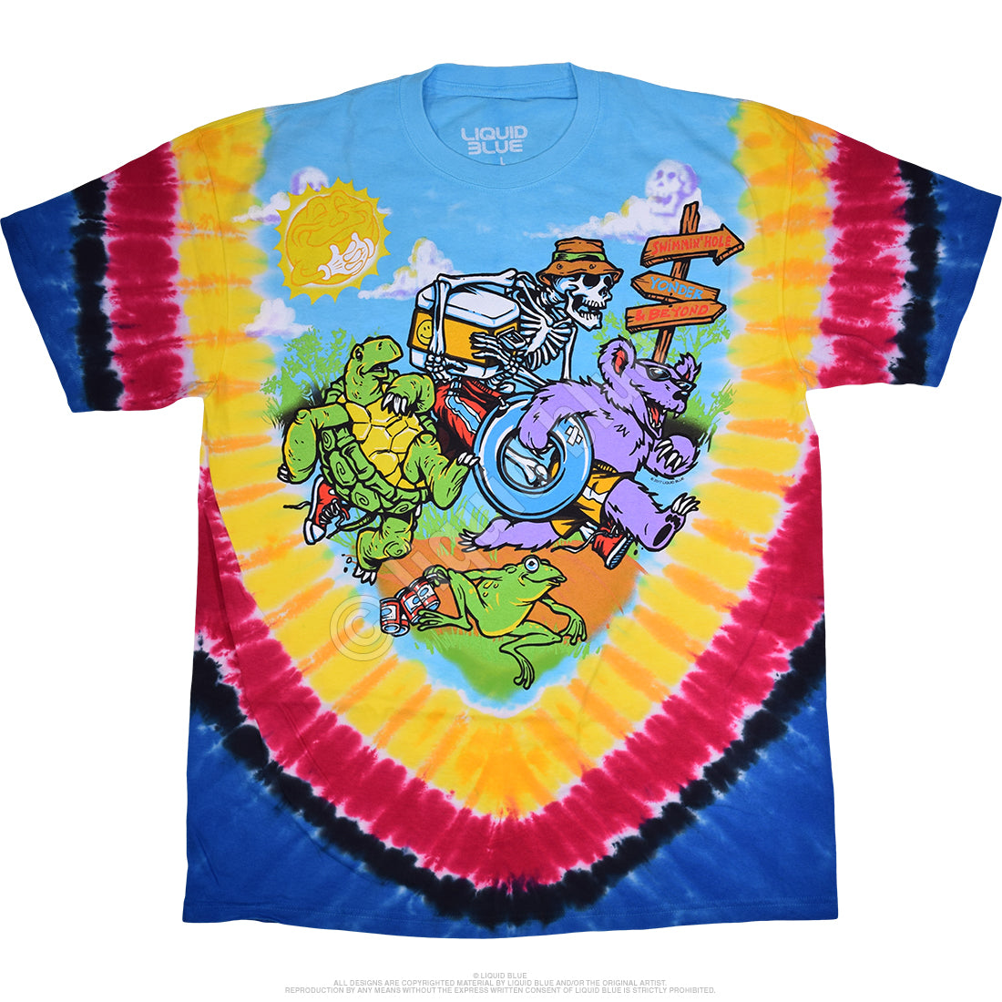 Mens Grateful Dead Tubin' Tie-Dye T-Shirt - HalfMoonMusic