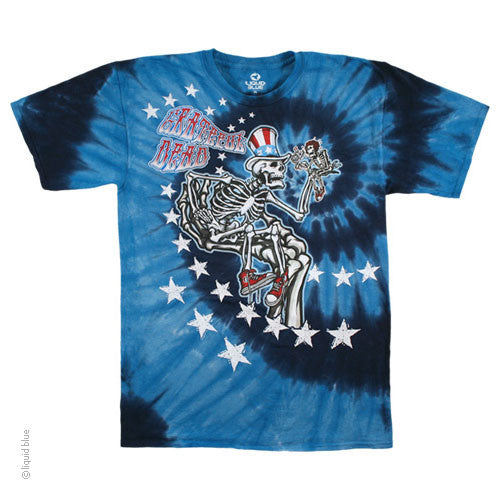 Grateful Dead Uncle Sam I Am Skeleton Tie Dye T-shirt - HalfMoonMusic