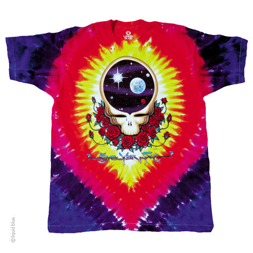 Mens Grateful Dead Space Your Face Tie Dye T-shirt - HalfMoonMusic