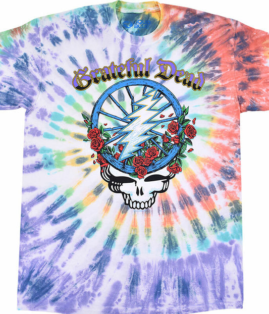 Mens Grateful Dead Steal Your Wheel Tie Dye T-shirt - HalfMoonMusic