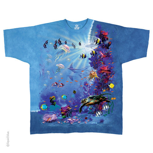 Mens Tropical Reef Tie-Dye T-Shirt - HalfMoonMusic