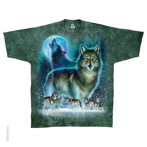Mens Wolf Moon Tie-dye T-Shirt - HalfMoonMusic