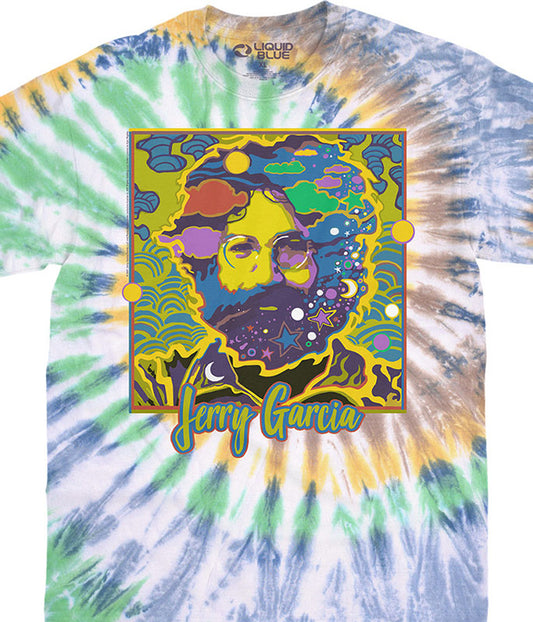Mens Jerry Garcia Painted Tie-dye T-shirt - HalfMoonMusic