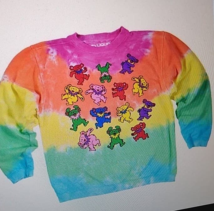 Youth Grateful Dead Rainbow Bears Fleece Pullover - HalfMoonMusic