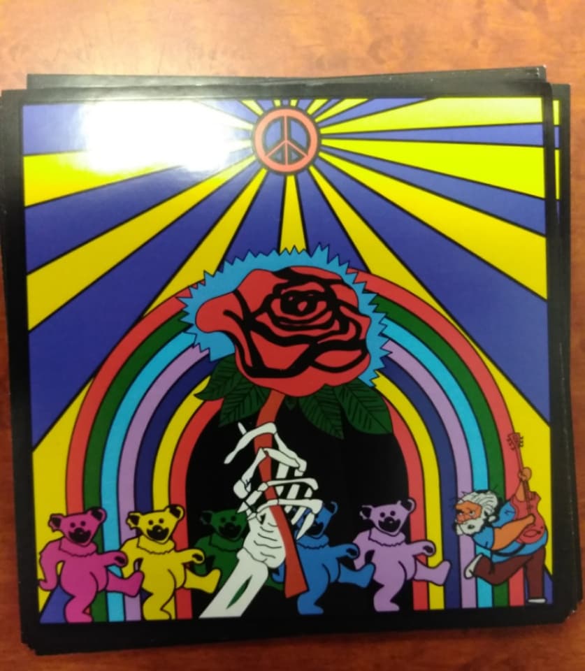 Grateful Dead Sunshine Rose and Bears Sticker - HalfMoonMusic