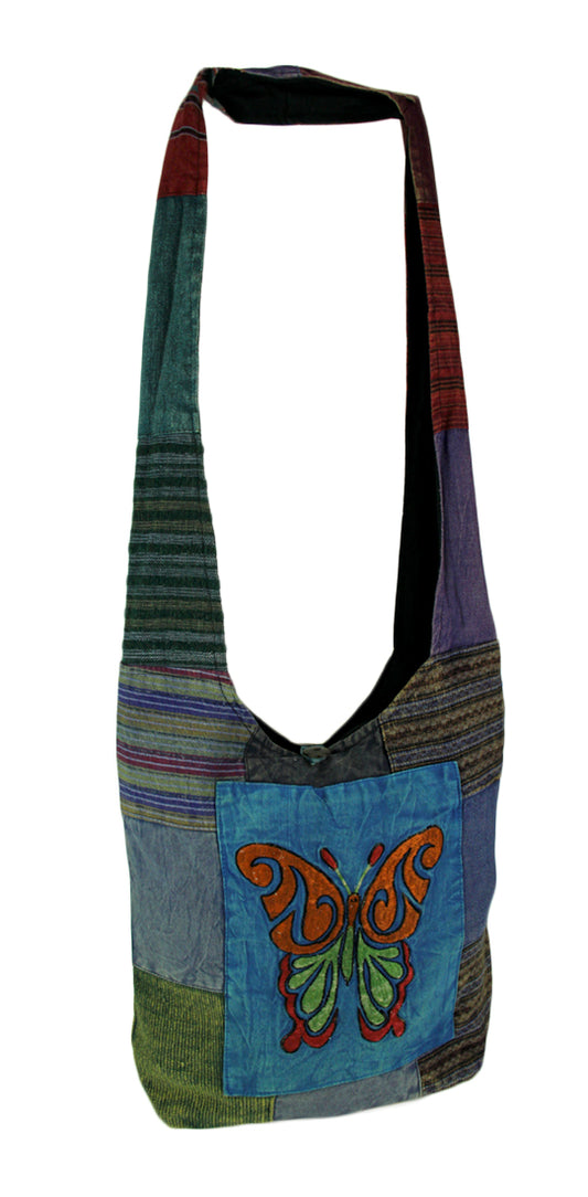 Butterfly Cotton Patch Hobo Bag - HalfMoonMusic