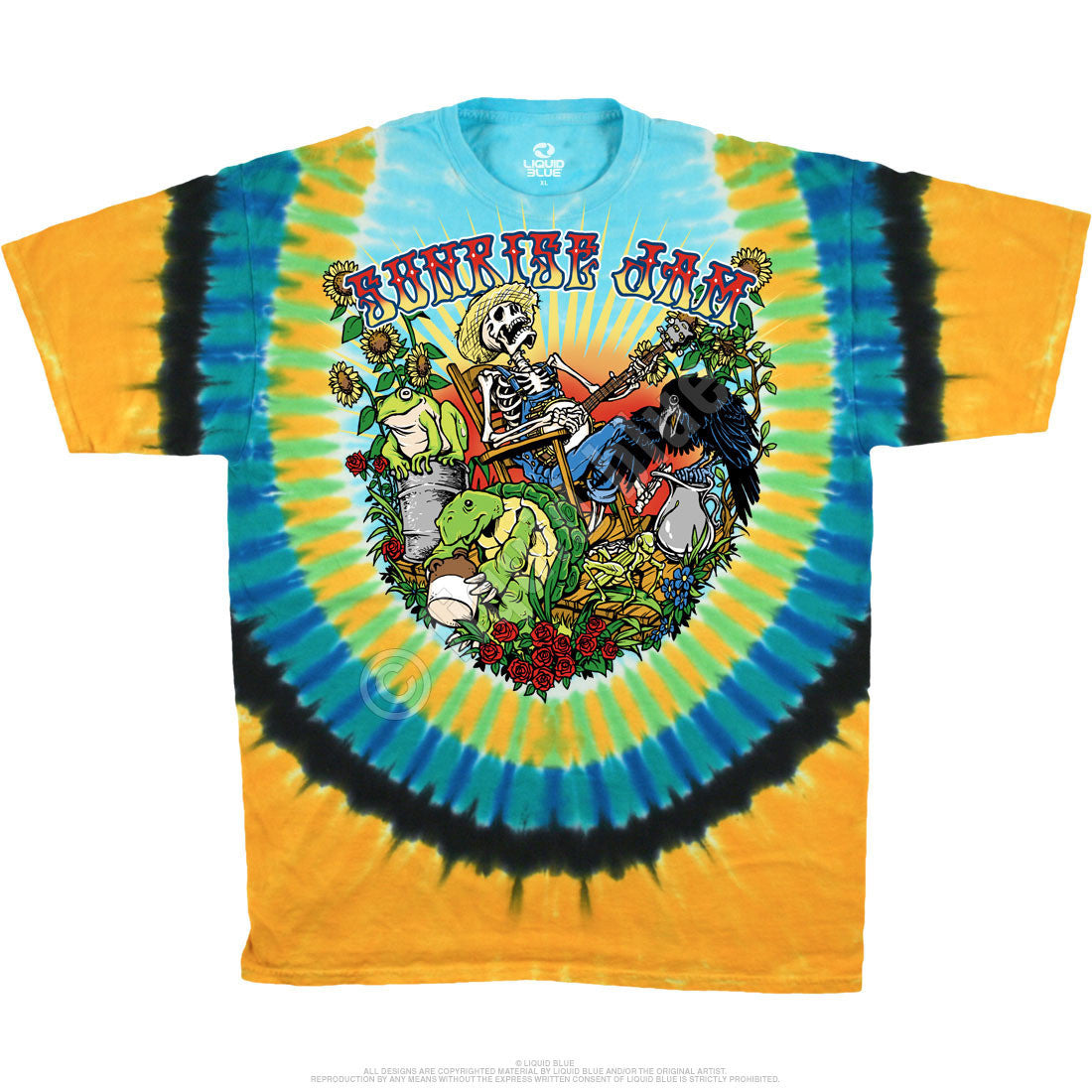 Grateful Dead Sunrise Jam Tie Dye T-Shirt - HalfMoonMusic