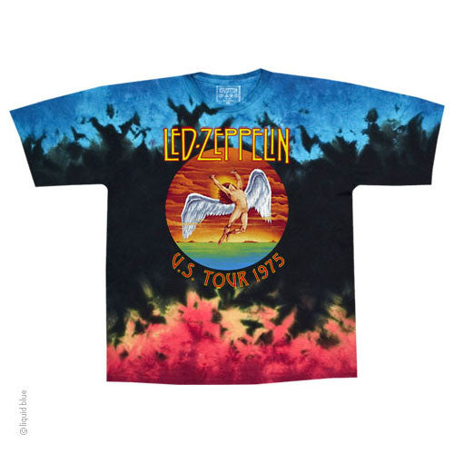 Men's Led Zeppelin Icarus US Tour 1975 Tie dye T-Shirt - HalfMoonMusic