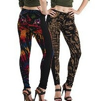 Womens Spandex Tie-Dye Leggings - HalfMoonMusic