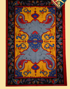 Jungle Groove Kaleidoscope Elephant Tapestry - HalfMoonMusic