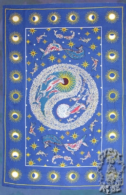 Dolphin Yin Yang Tapestry - HalfMoonMusic