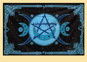 Triple Moon Pentagram Tapestry - HalfMoonMusic