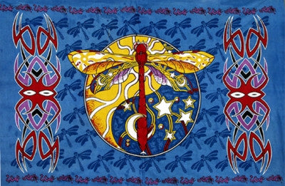 Starry Dragonfly Tapestry - HalfMoonMusic