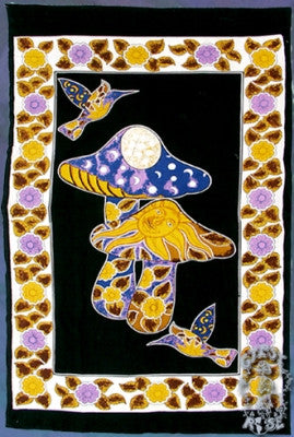 Sun and Moon Mushrooms Tapestry - HalfMoonMusic