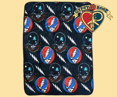 Grateful Dead Space Your Face Fleece Throw Blanket - HalfMoonMusic