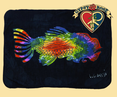 Jerry Garcia Fish Fleece Throw Blanket - HalfMoonMusic