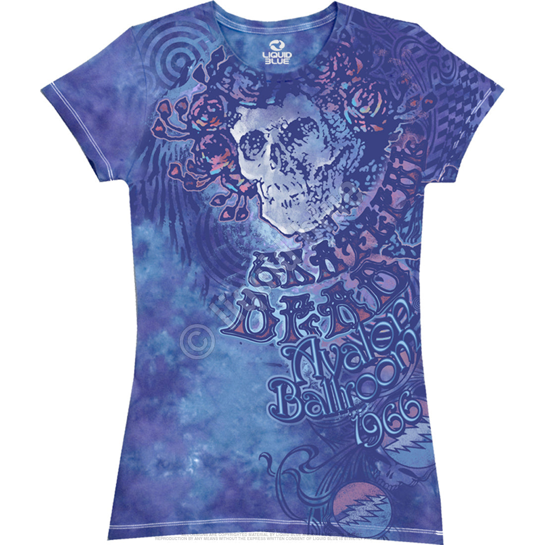 Ladies Grateful Dead Baby Blue Bertha T-shirt - HalfMoonMusic