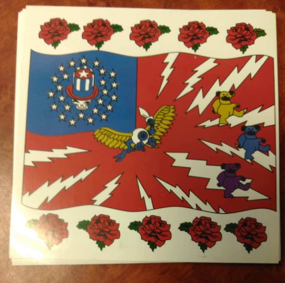 Grateful Dead Bolt Flag Sticker - HalfMoonMusic