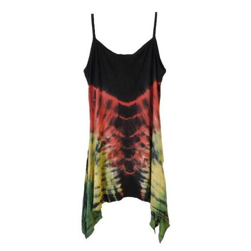 Womens Rasta Tie Dye Tunic Top - HalfMoonMusic