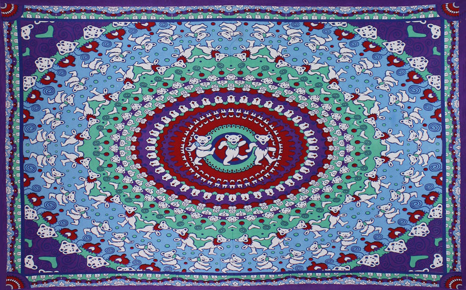 Grateful Dead Circle Bears Tapestry - HalfMoonMusic