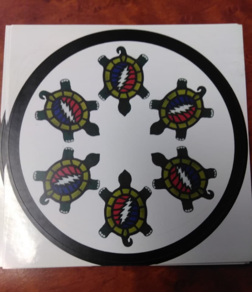 Lightning Bolt Turtle Circle Sticker - HalfMoonMusic