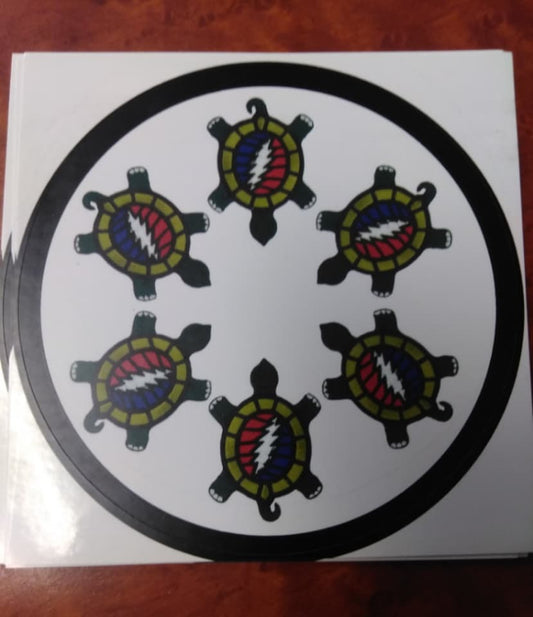 Lightning Bolt Turtle Circle Sticker - HalfMoonMusic