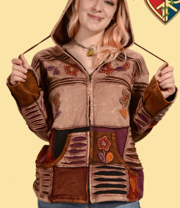 Womens Aquarian Stonewashed Patchwork Hoodie - HalfMoonMusic