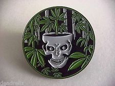 Rainforest Skull Weed Hat Pin - HalfMoonMusic