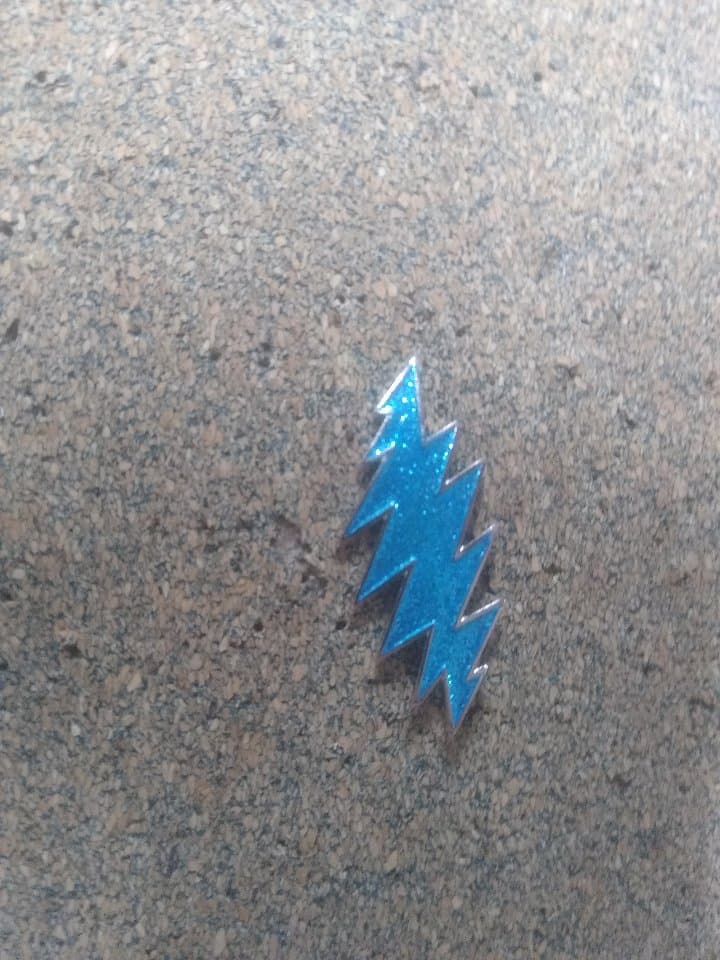 Grateful Dead Glitter Lightning Bolt Hat Pin - HalfMoonMusic
