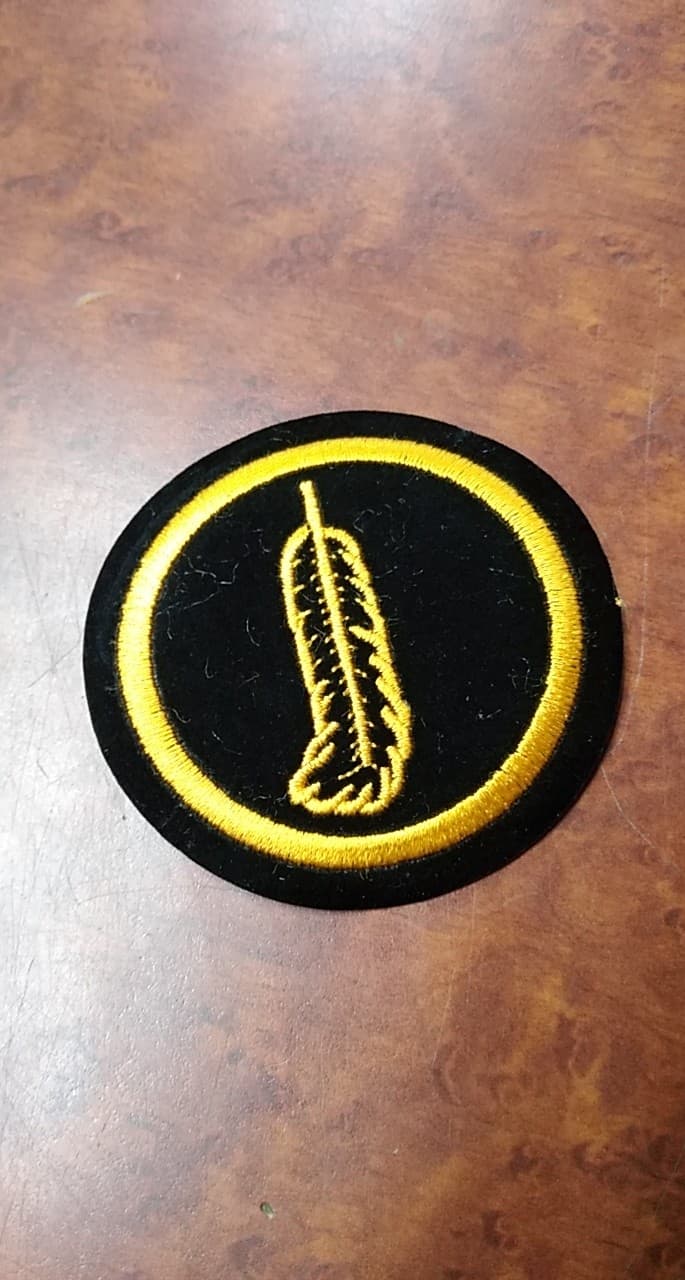 Led Zeppelin Black Gold Feather Round Patch - HalfMoonMusic