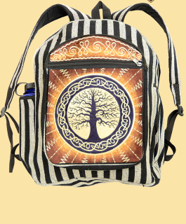 Celtic Tree Embroidered Backpack - HalfMoonMusic