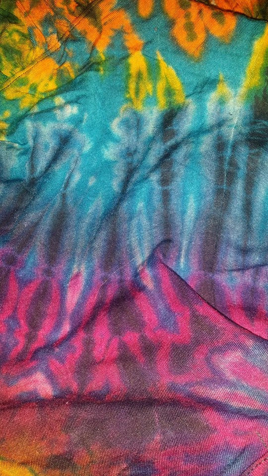 Womens Tie Dye Open Back Hooded Romper - HalfMoonMusic
