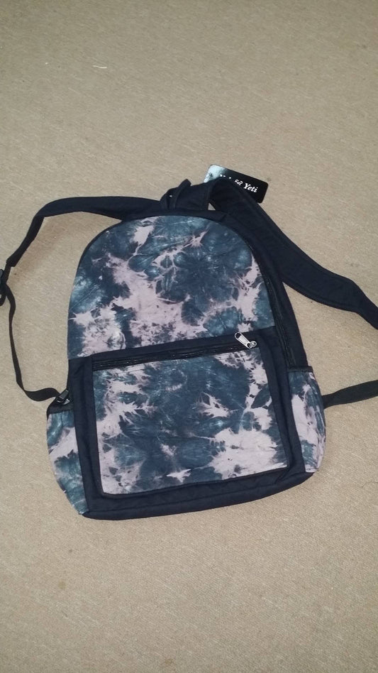 Two Toned Black Tie Dye Backpack - HalfMoonMusic