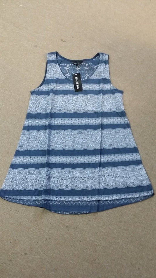 Womens Lace Look Cotton Tank Top - HalfMoonMusic