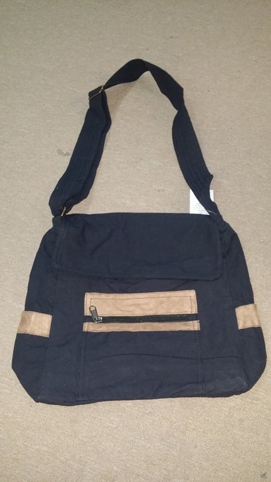 Plain Canvas Messenger Bag - HalfMoonMusic