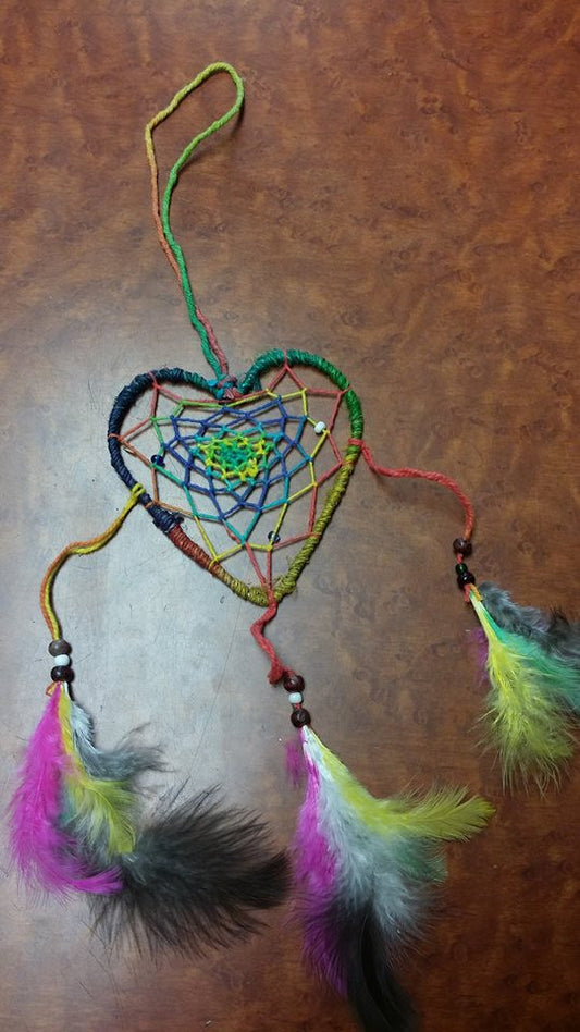 Small Heart Dream Catcher - HalfMoonMusic