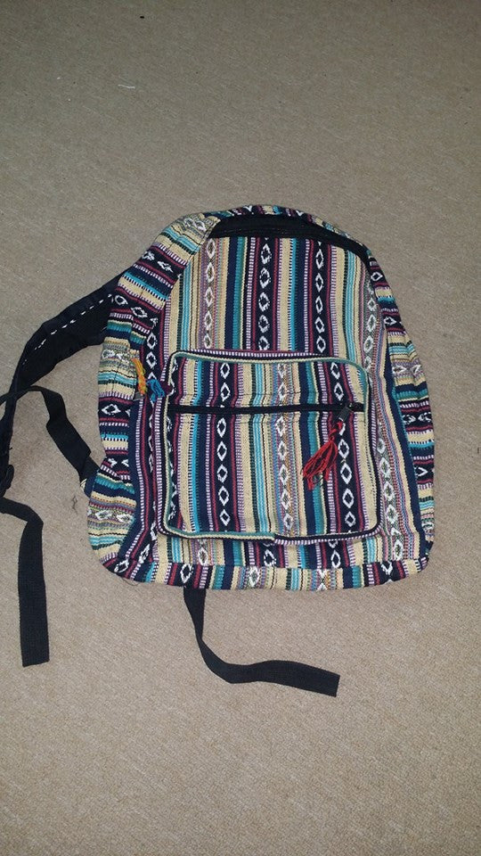 Gheri Striped Cotton Backpack - HalfMoonMusic