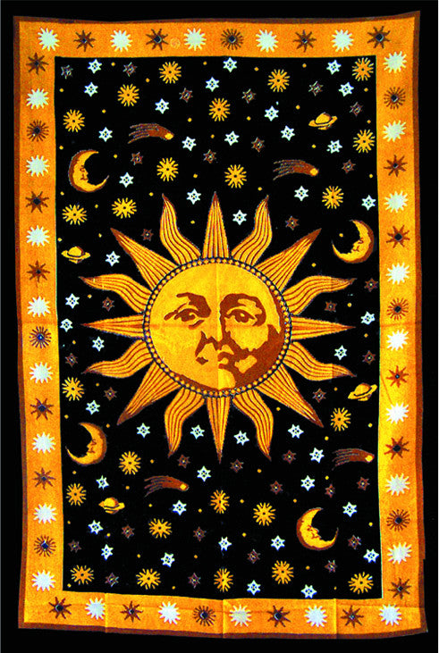 Large Sun Tapestry - HalfMoonMusic