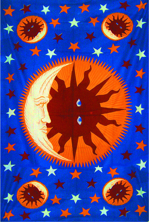 Good Morning Sun Moon Tapestry - HalfMoonMusic