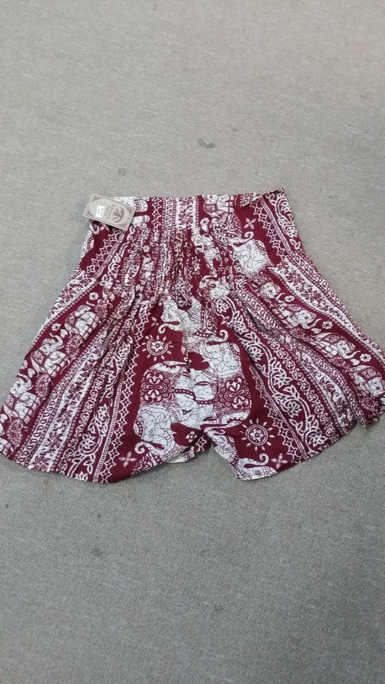 Womens Elephant Print Skirt Shorts - HalfMoonMusic