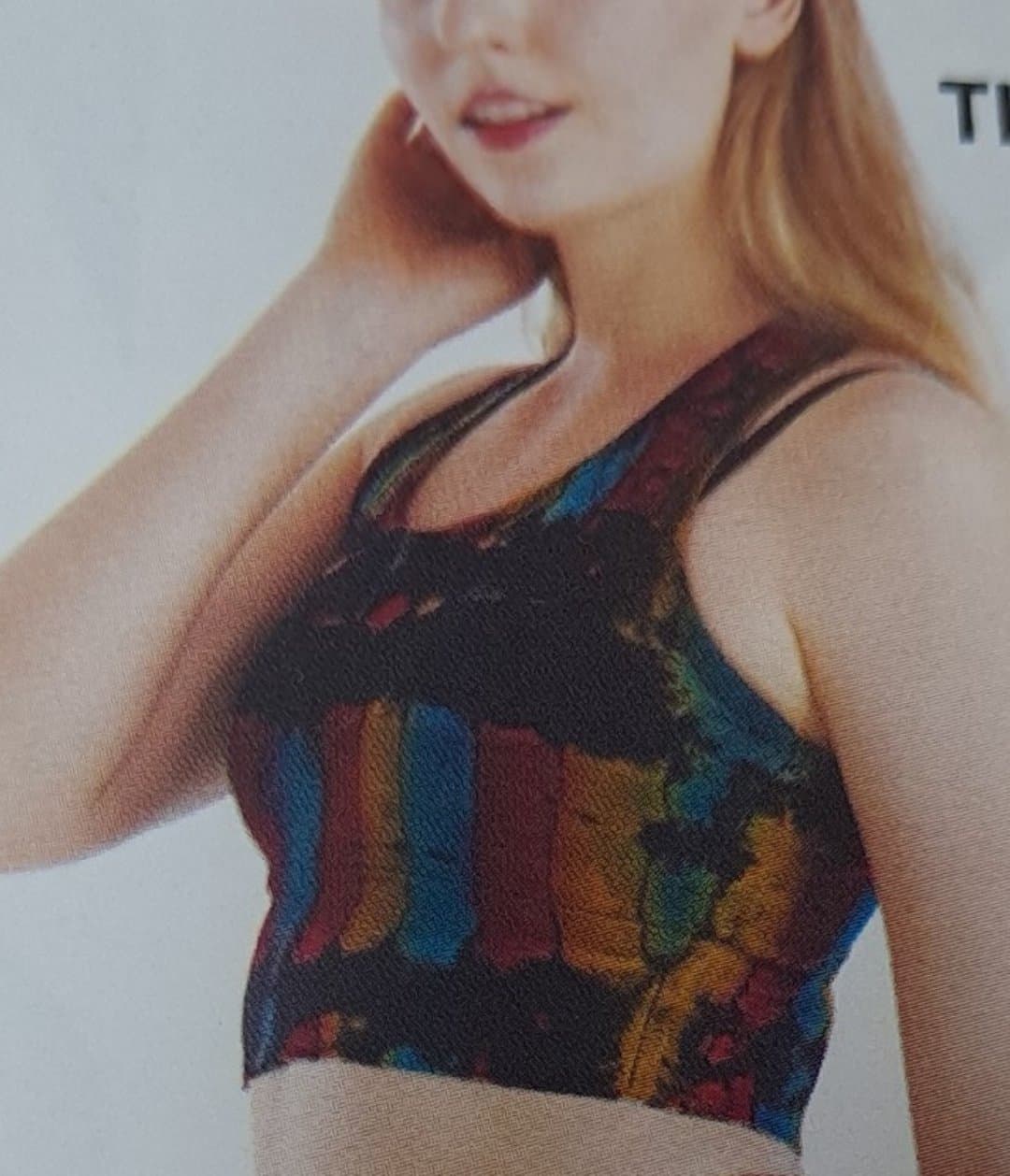 Womens Spandex Tie-Dye Blocky Crop Top - HalfMoonMusic