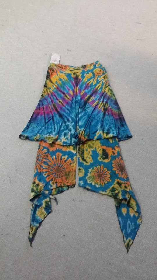 Womens Tie Dye Flow Crop Pants - HalfMoonMusic