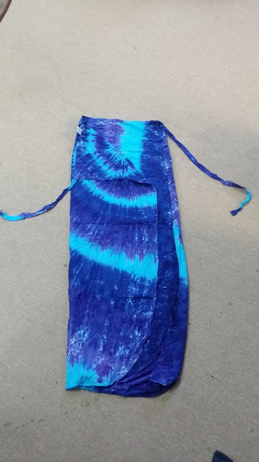 Womens Long Tie Dye Wrap Around Skirt - HalfMoonMusic