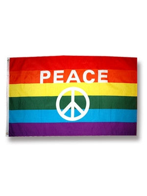 Horizontal Rainbow Peace Flag - HalfMoonMusic