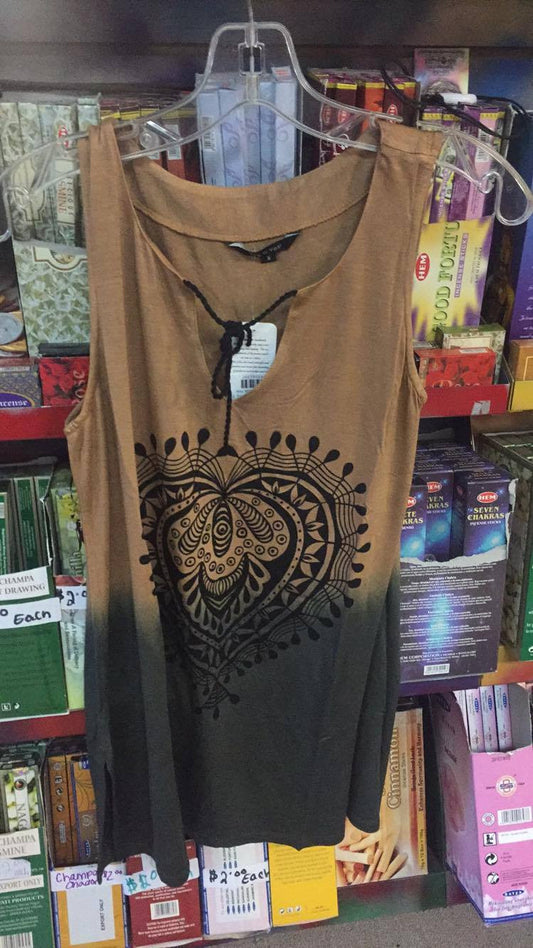 Deep Dye Heart Print Tunic - HalfMoonMusic