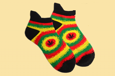 Panama Red Rasta Ankle Socks - HalfMoonMusic