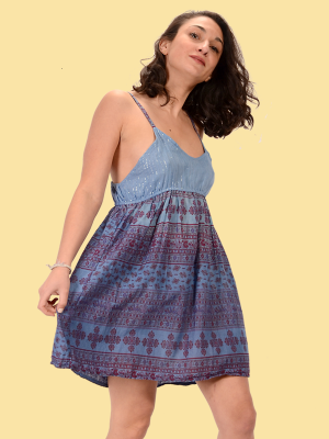 Womens Sparkle Up Dip-Dye Printed Halter Top - HalfMoonMusic